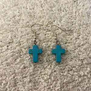 Turquoise Cross Earrings